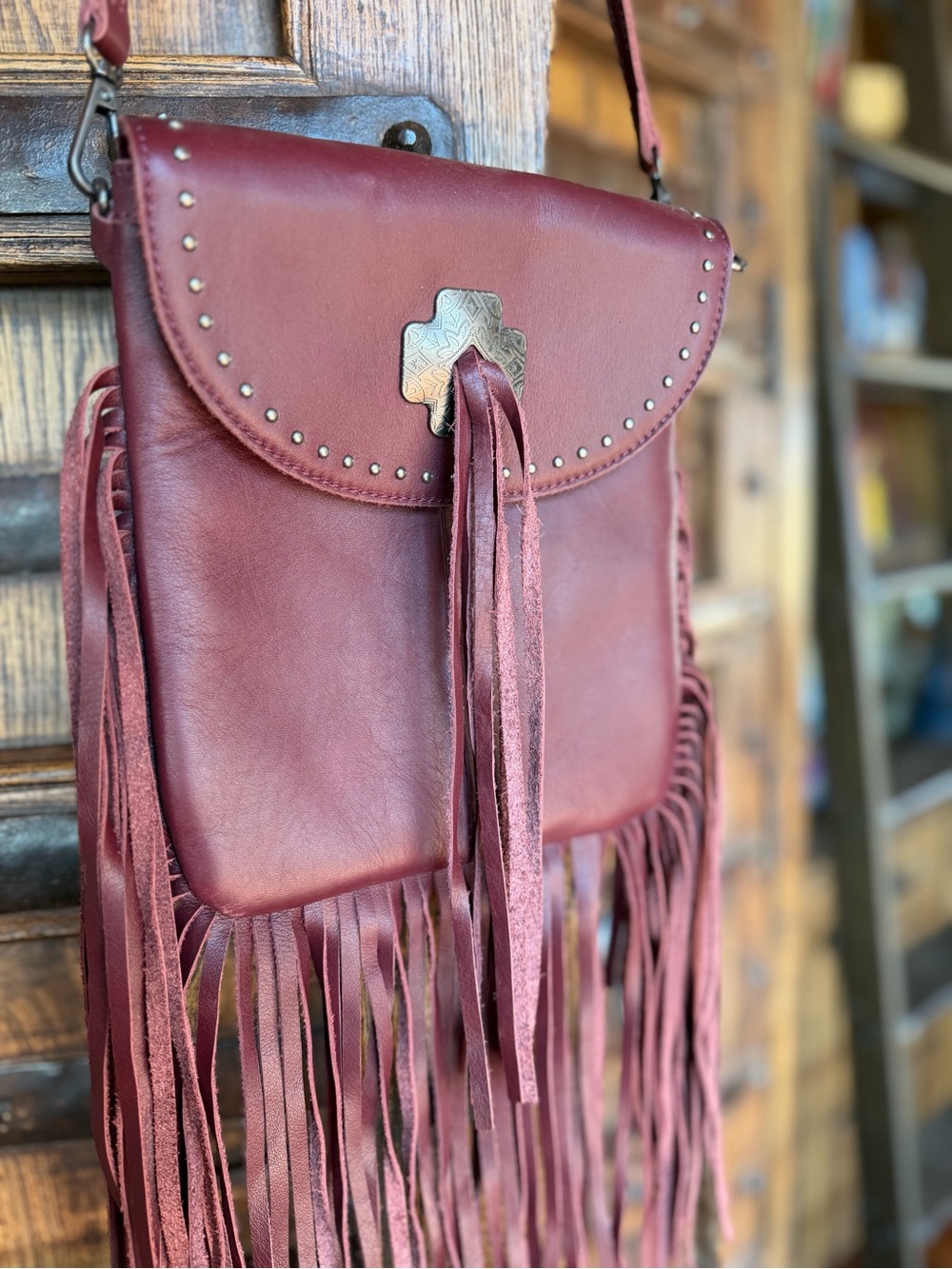 Fringed Leather Crossbody Bag
